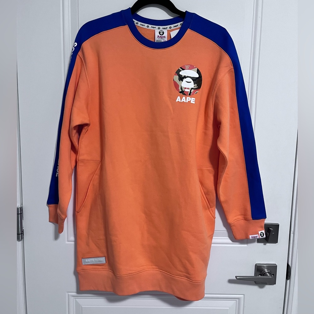 NWT - AAPE by A Bathing Ape (BAPE) Women’s Long Sleeve Sweatshirt Dress - XXS